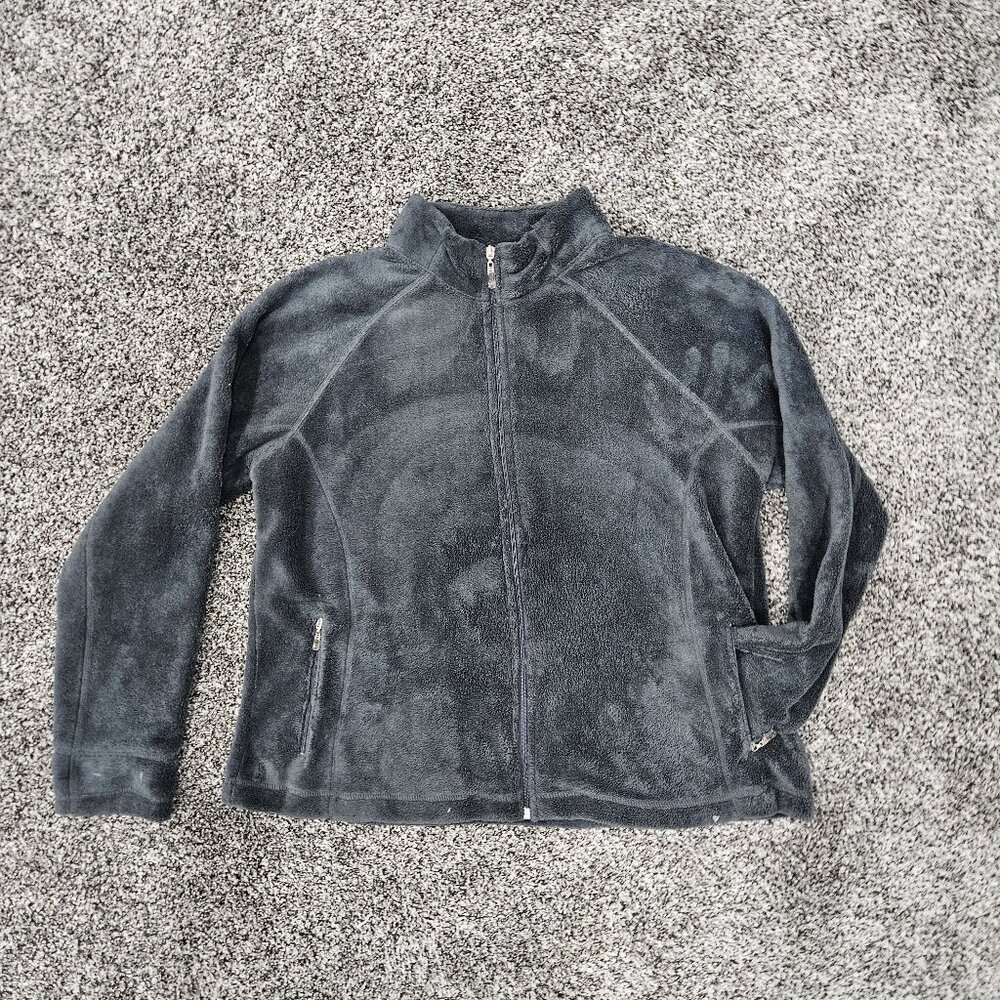 Womens XXL Dankin Now super soft full zip women's grey sweater